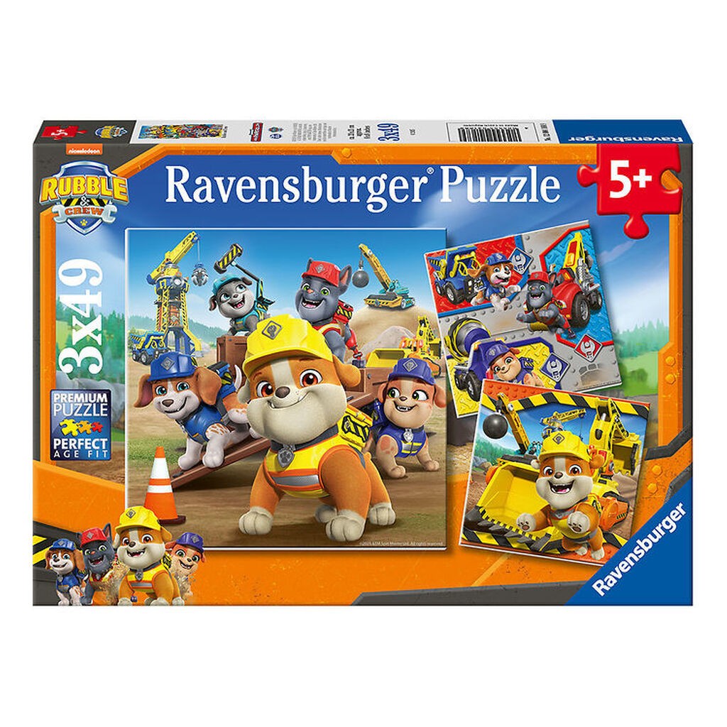 Ravensburger Puslespil - 3x49 Brikker - Rubble & Crew