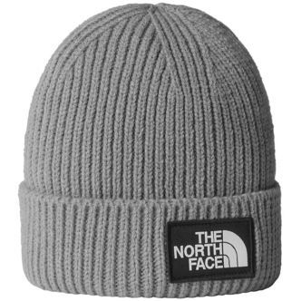 The North Face Hue - Strik - Logo Box Cuffed - Gråmeleret