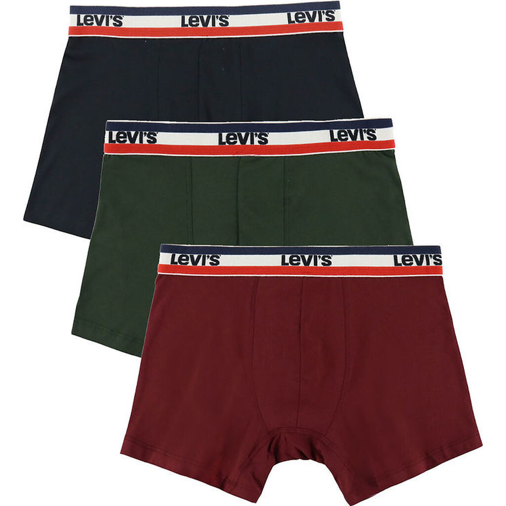 Levis Boxershorts - 3-pak - Rød/Sort/Grøn
