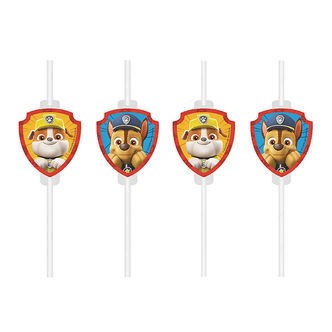 Decorata Party Sugerør - 4-pak - Paw Patrol Rescue Heroes