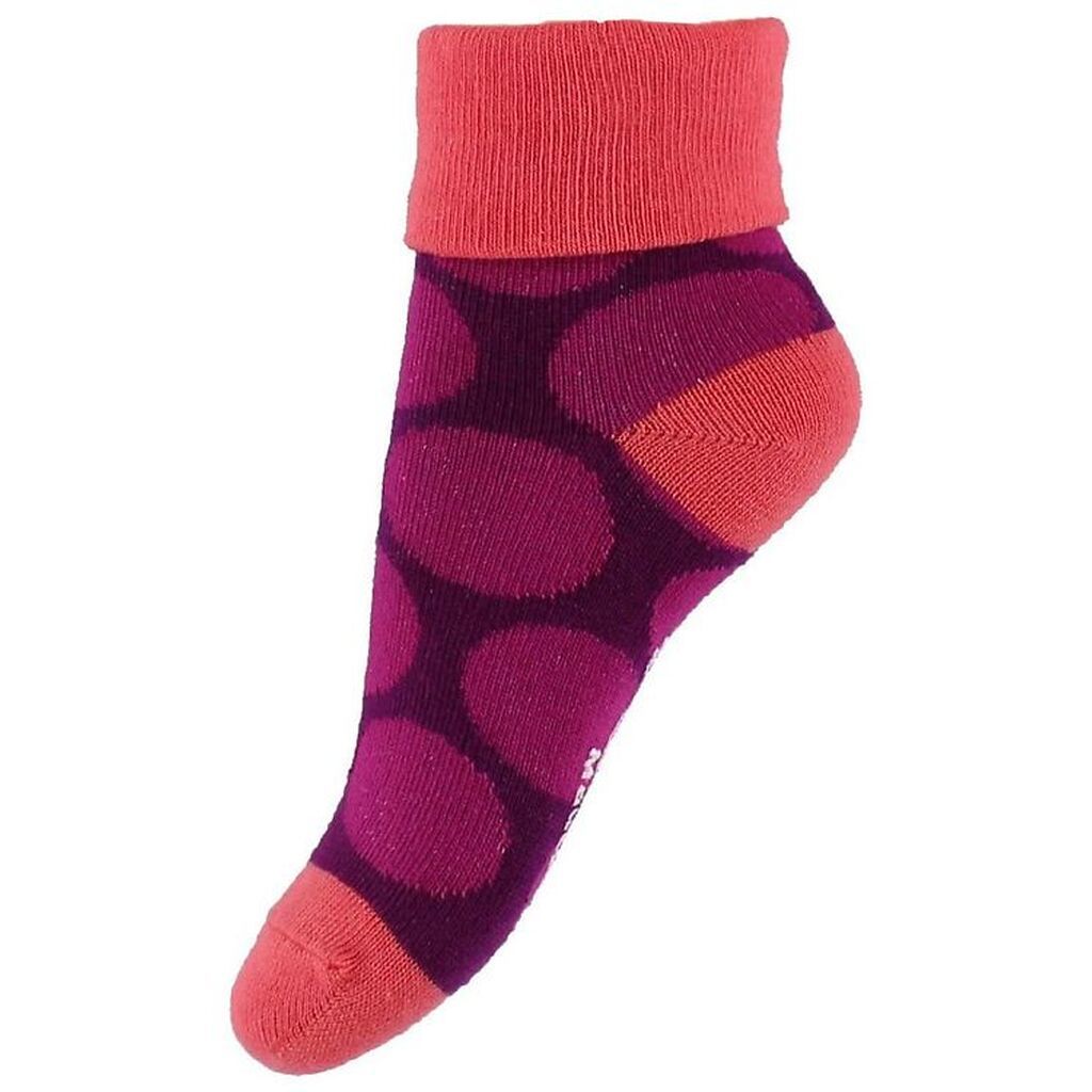 Melton Strømper - Lilla m. Prikker