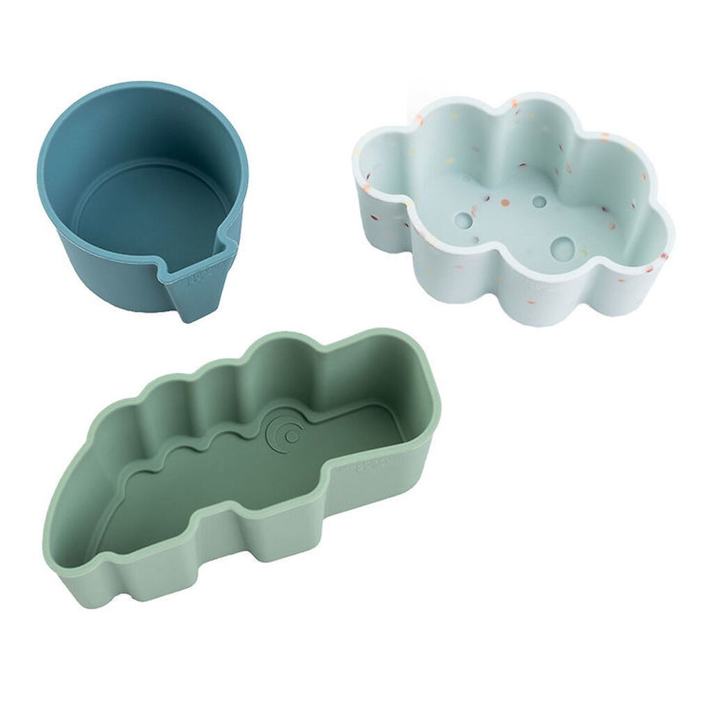 Done By Deer Silikoneforme - 3-pak - Happy Clouds - Blå