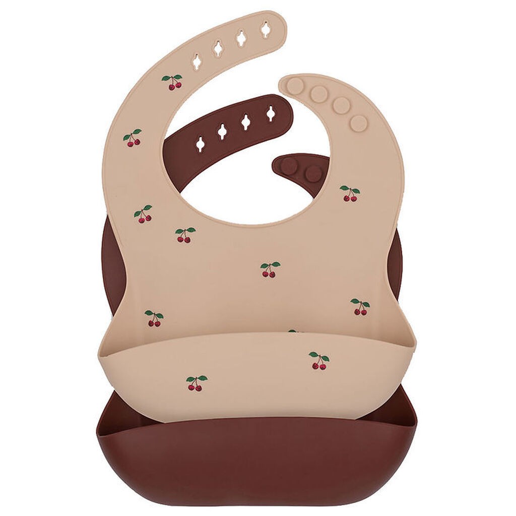 Konges Sløjd Hagesmække - Silikone - 2-pak - Cherry/Mocca