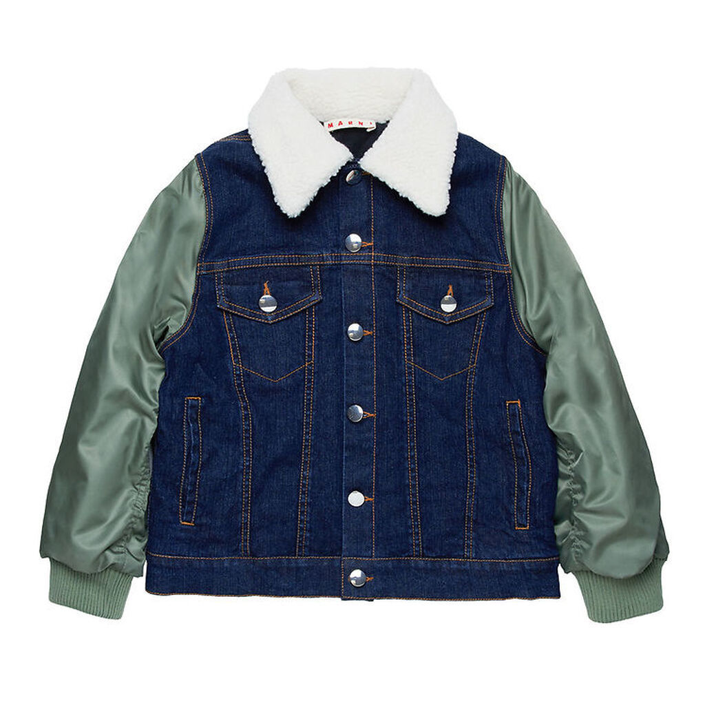 Marni Dynejakke - Denim - Mørkeblå/Armygrøn