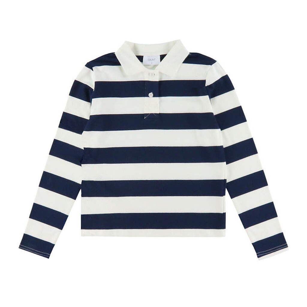 Grunt Polobluse - GrAnte - Navy/Hvidstribet
