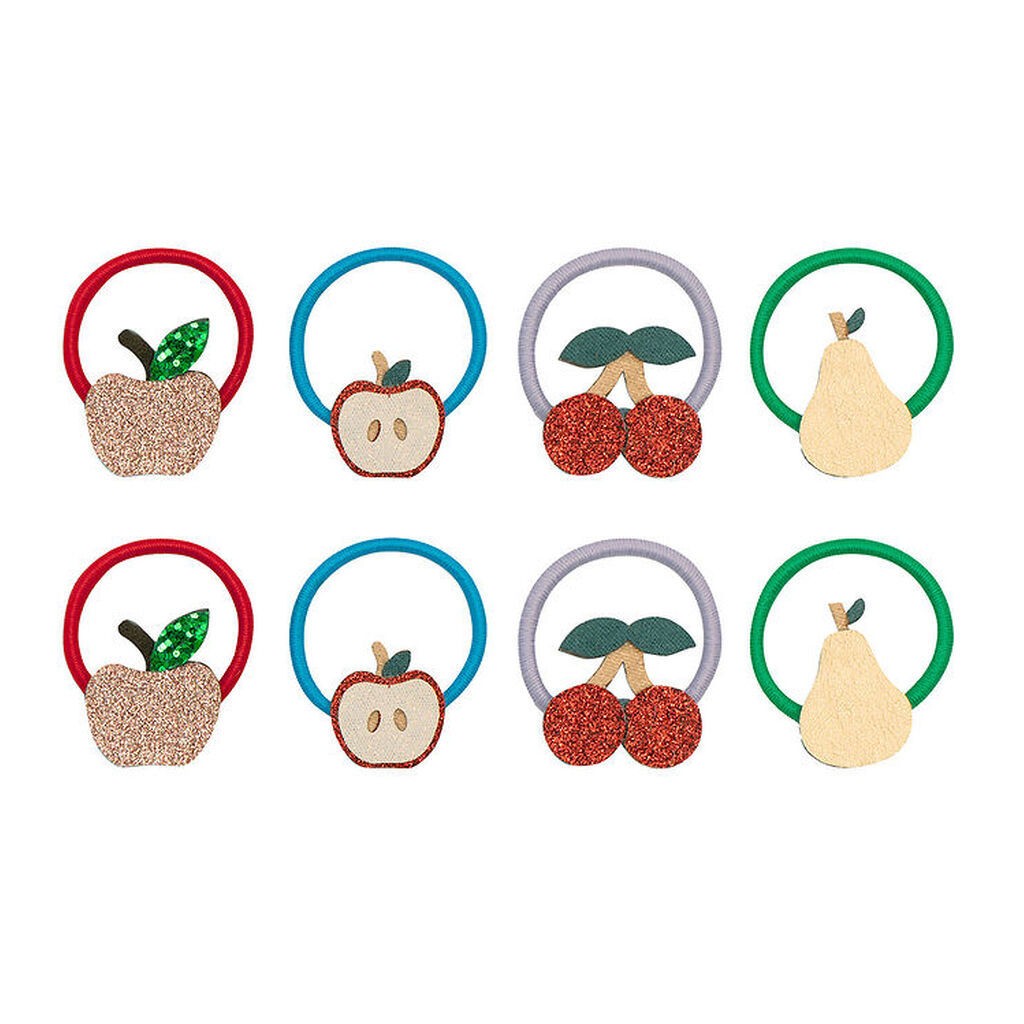 Mimi & Lula Hårelastikker - 8-pak - Mini Fruity Mushroom Village