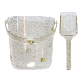 Konges Sløjd Strandsæt - Spand/Skovl - Glitter - Citron