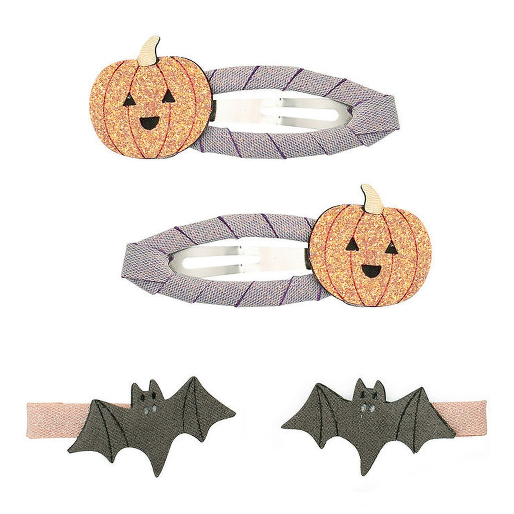 Mimi & Lula Hårpynt-sæt - Spænder/Klips - Pumpkin & Bat Hallowee