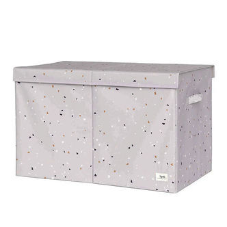 3 Sprouts Opbevaringskasse m. Låg - 63x38x39 cm - Terrazzo/Lyseg