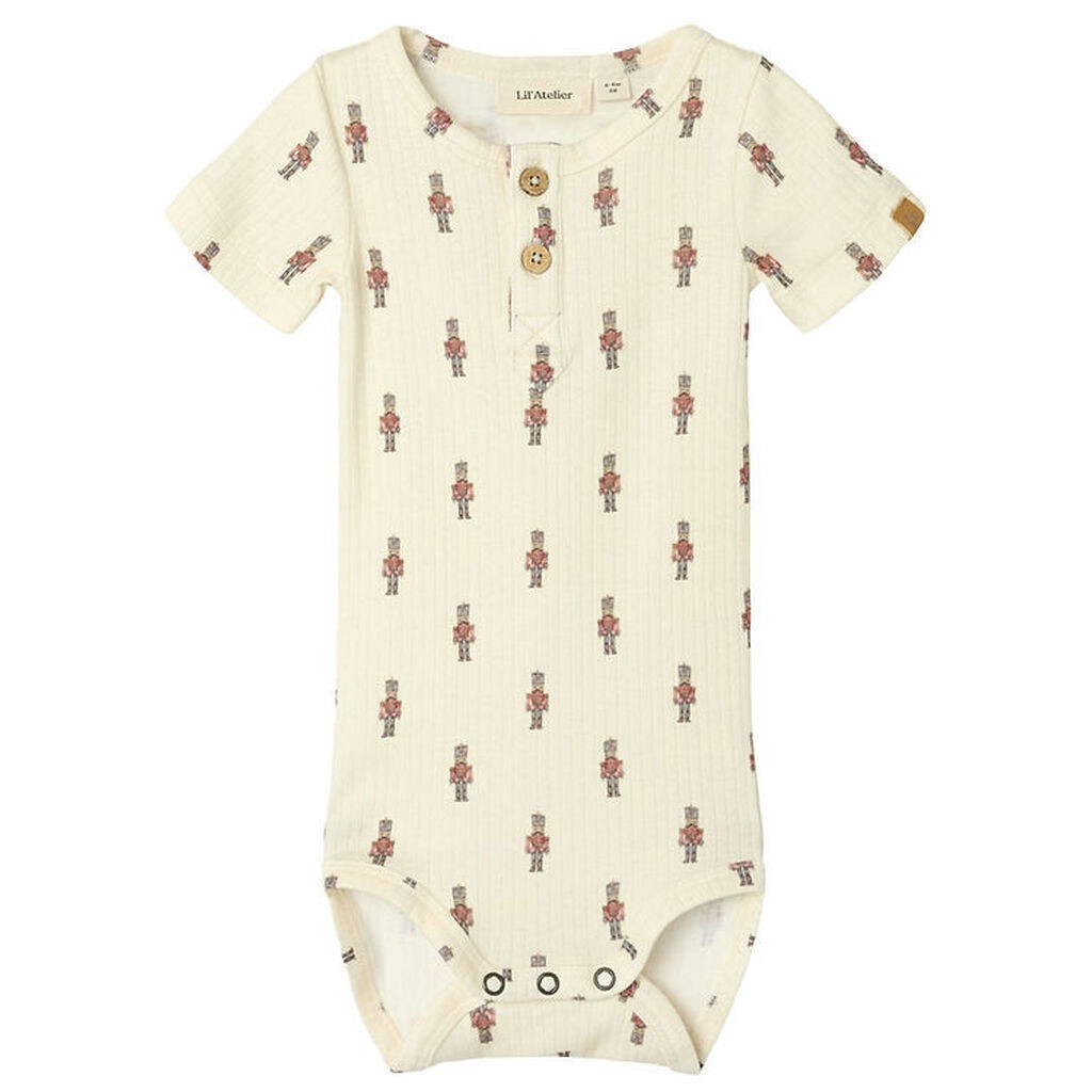 Lil Atelier Body k/æ - Rib - NbmGio - Turtledove m. Tinsoldater