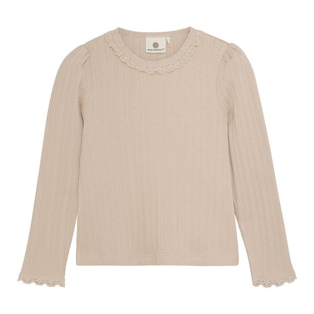 En Fant Bluse - Rib - French Oak m. Hulmønster
