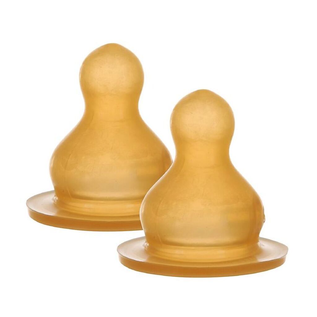 Hevea Flaskesutter - 2-pak - Naturgummi - Slow Flow