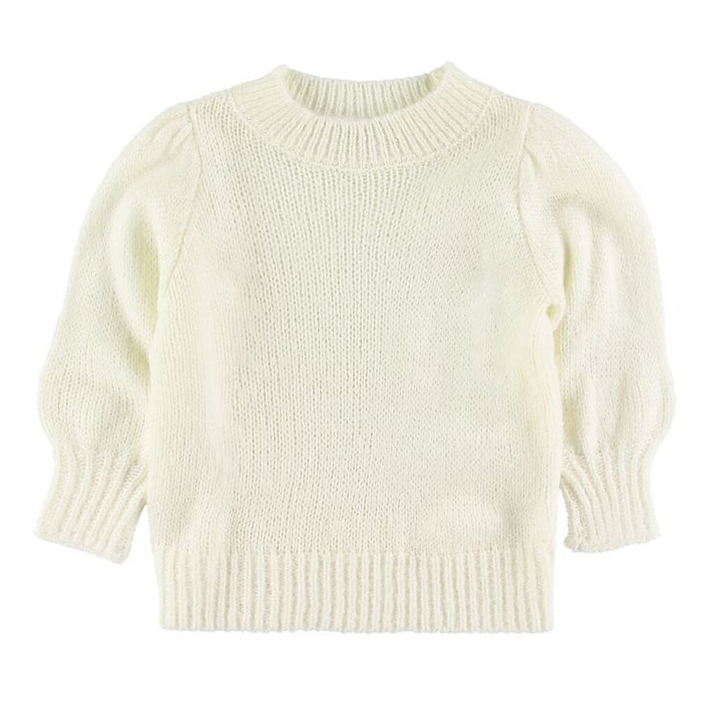 Grunt Bluse - 3/4 - Christina - Strik - Off White