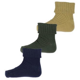 Minymo Strømper - 3-pak - Rib - Agave Green