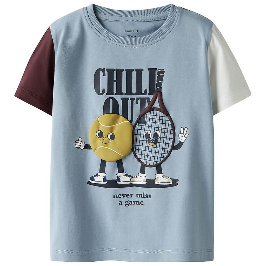 Name It T-shirt - NmmKyler - Dusty Blue m. Print