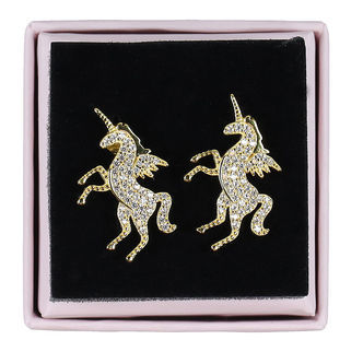 MillaVanilla Øreringe - Enhjørning - Guld/Klar