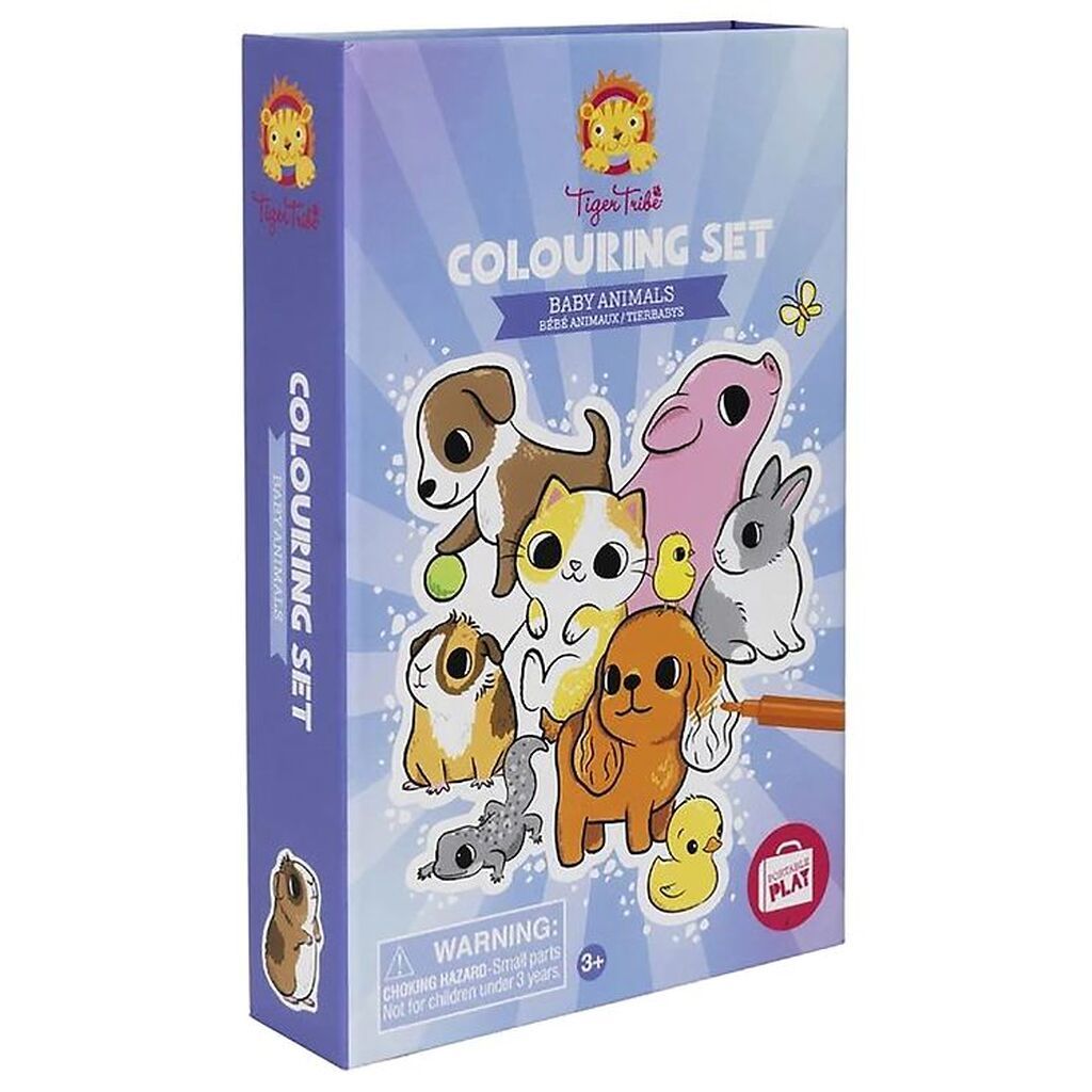 Tiger Tribe Farevsæt - Colouring Set - Baby Animals
