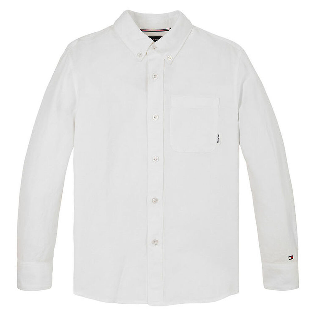 Tommy Hilfiger Skjorte - Hør - Linen Blend - Hvid