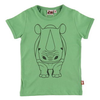 DYR-Cph T-Shirt - Dyrhide - Dusty Green Outline Næsehorn