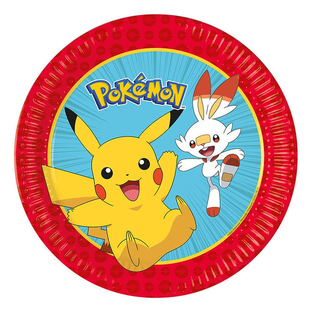 Decorata Party Paptallerkner - 8-pak - 23 cm - Pokémon