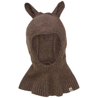 Huttelihut Elefanthue - Uld - 1-lags - Brown Melange m. Ører