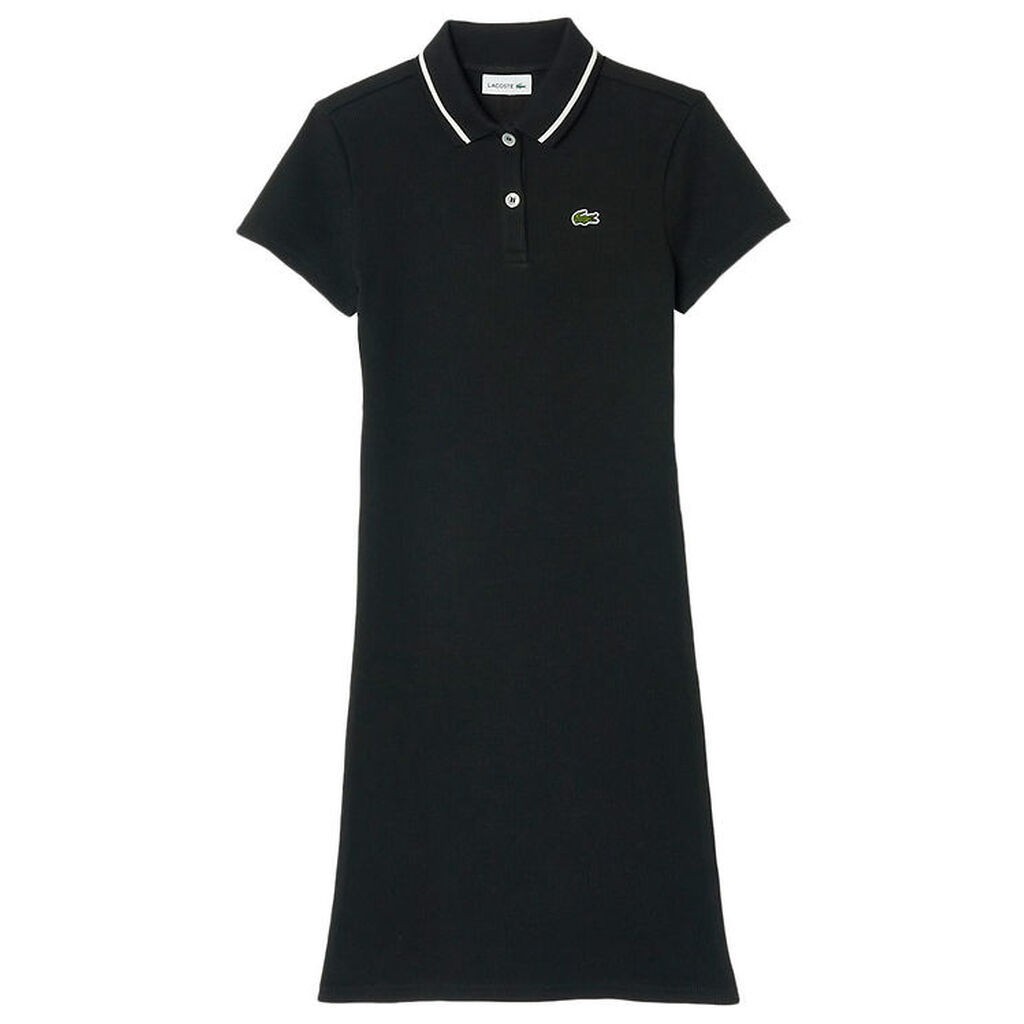 Lacoste Kjole - Rib - Sort