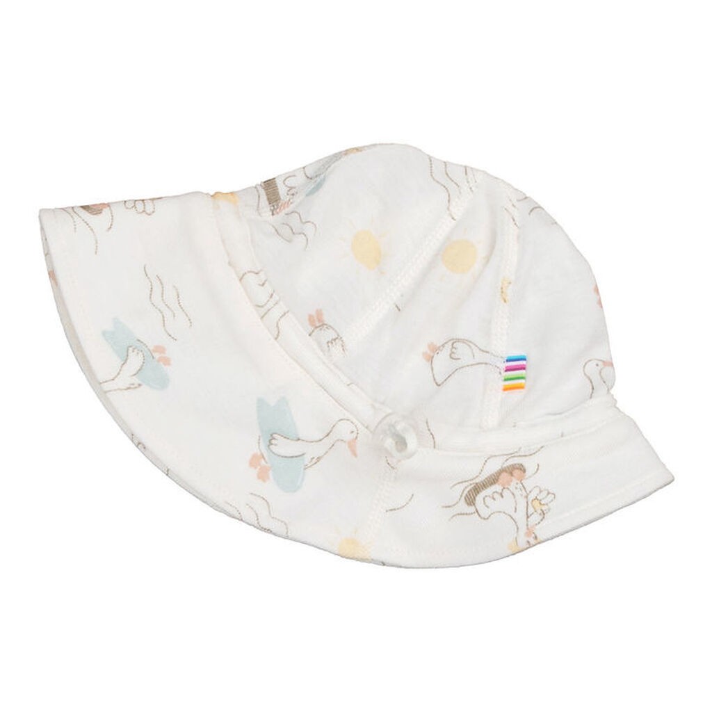 Joha Solhat - Uld/Silke - Off White m. Print