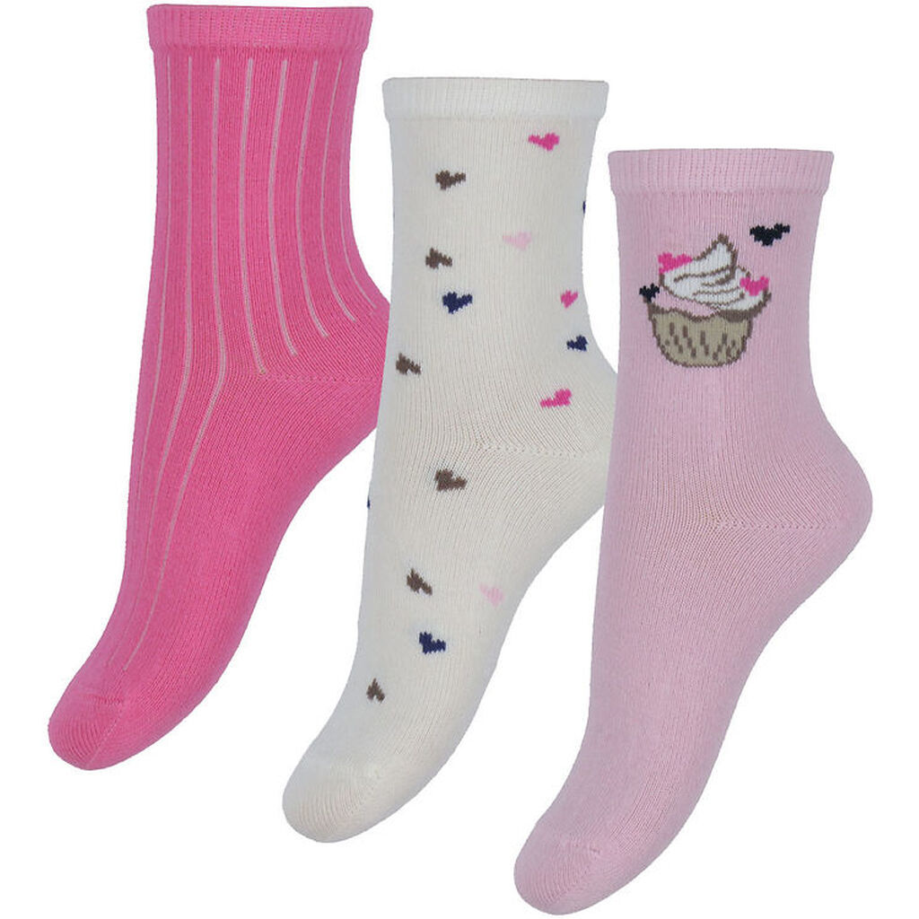 Name It Strømper - NmfNala - 3-pak - Peppercorn/Sweetdreams