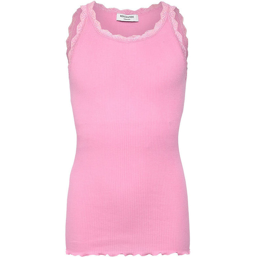 Rosemund Top - Lang - Rib - Balta - Prism Pink m. Blonder