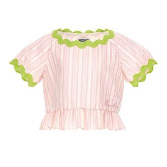 Moschino Top - Rosastribet/Neongrøn