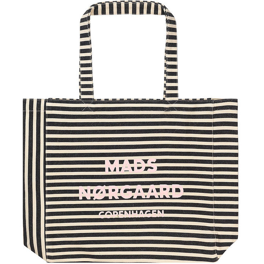 Mads Nørgaard Shopper - Recycled Boutique Athene - Black Stripe