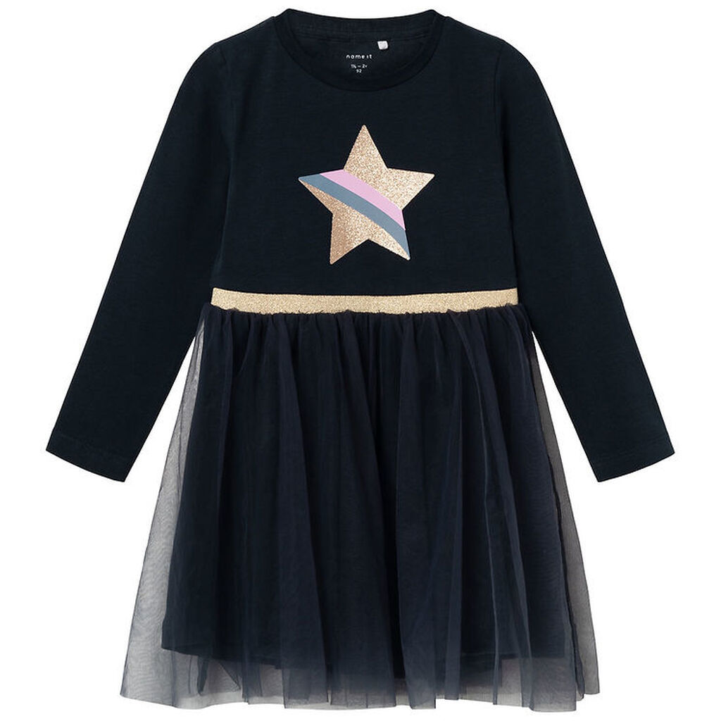Name It Kjole - NmfNastar - Dark Sapphire m. Glimmer