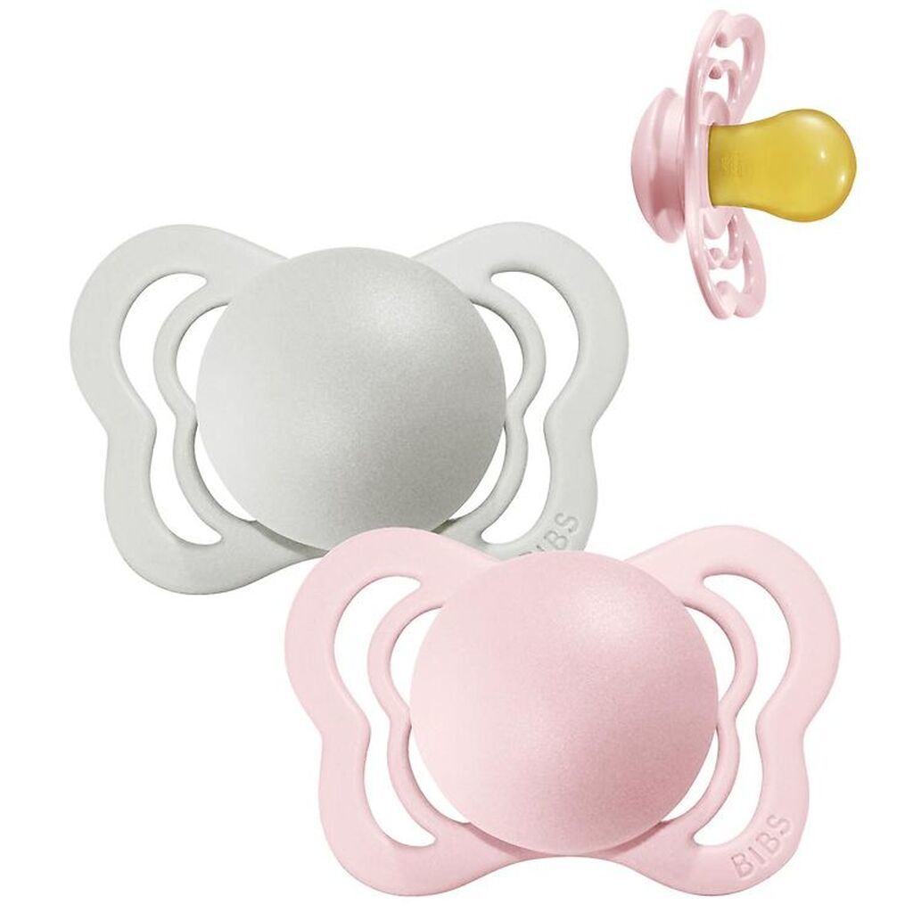 BIBS Supreme Sutter - 2-pak - Str. 2 - Symmetrisk - Haze/Blossom