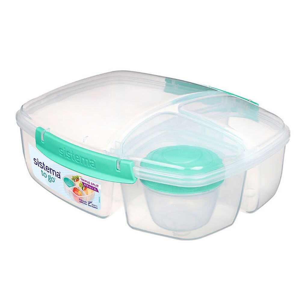 Sistema Madkasse m. Beholder - Triple Split Lunch - 2 l - Turkis