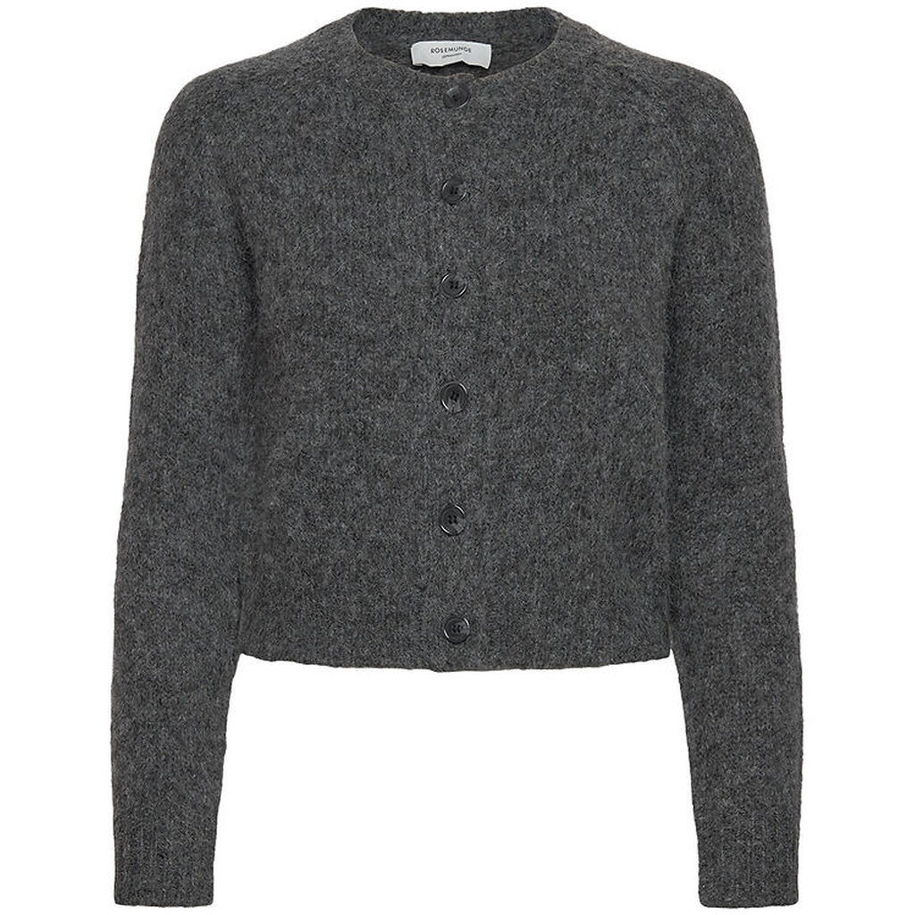 Rosemunde Cardigan - Strik - Uld - Medium Grey Melange