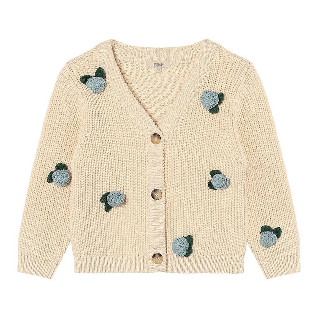 Fliink Cardigan - Strik - Cool Flower - Sandshell
