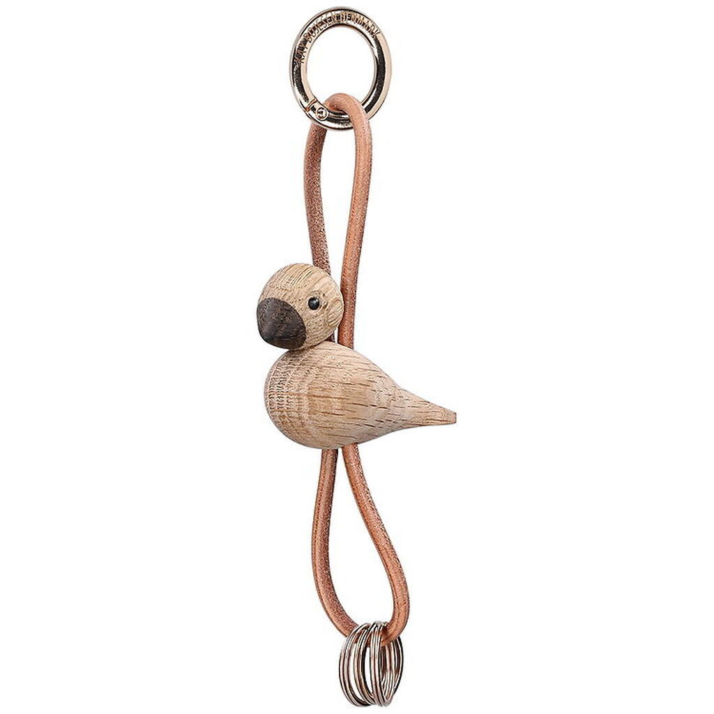 Kay Bojesen Nøglering - Fugl/Guld - Naturlæder/Eg