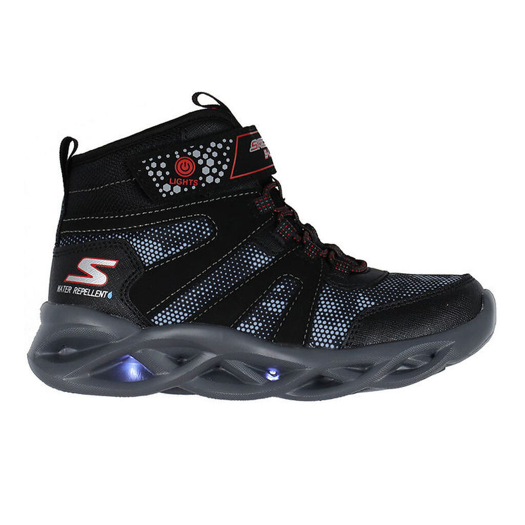 Skechers Støvler m. Lys - Twisted Brights - Sort/Rød
