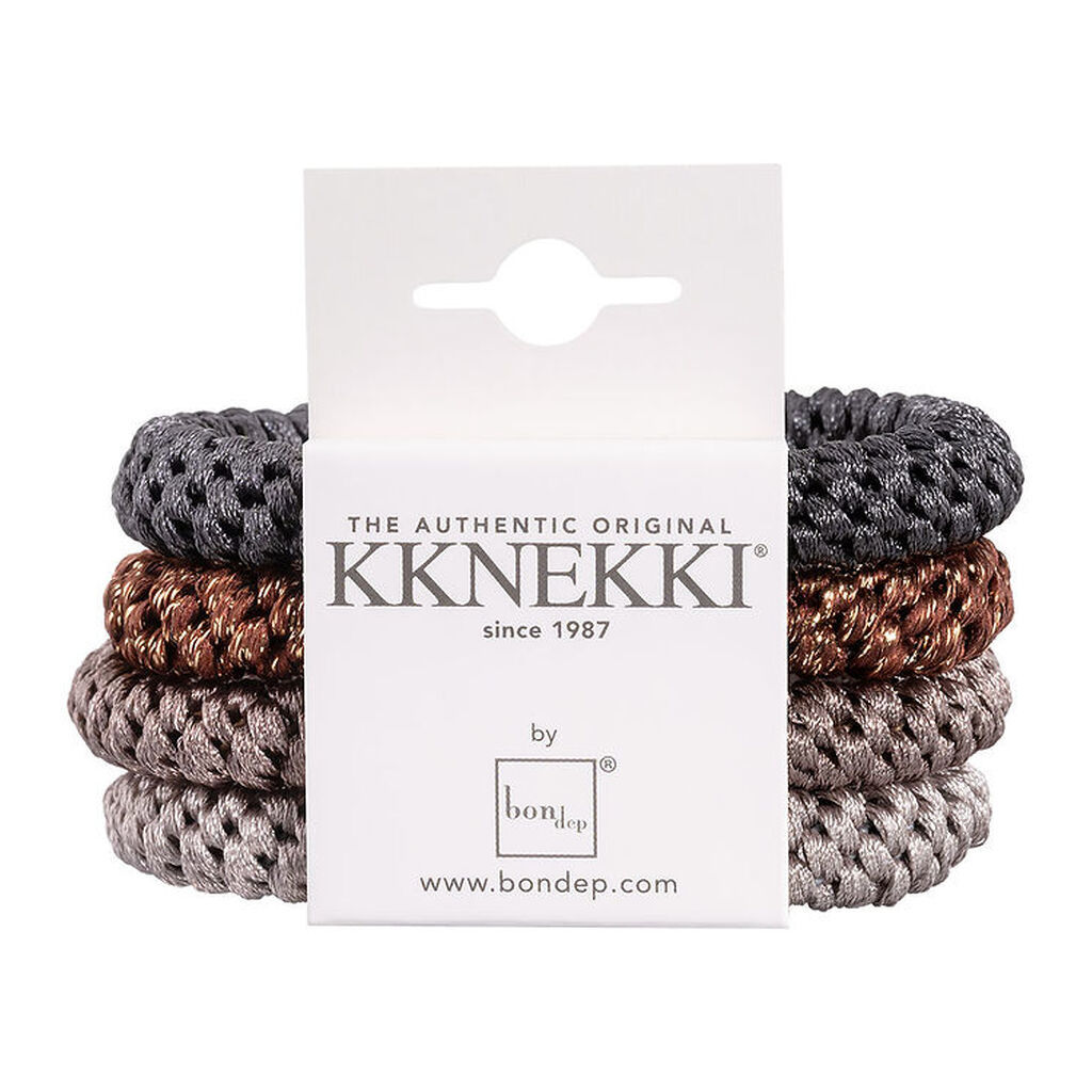 Kknekki Hårelastikker - 4-pak - Brun Mix