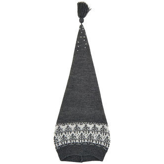 Mikk-Line Nissehue - Strik - Jacquard - Antrazite m. Mønster