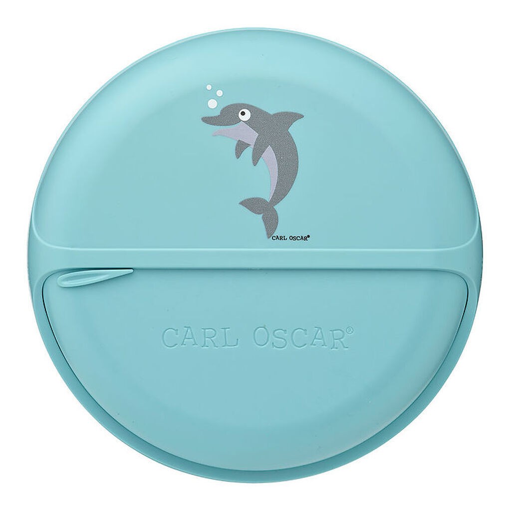 Carl Oscar Snackboks - BentoDisc - 18 cm - Blå m. Delfin