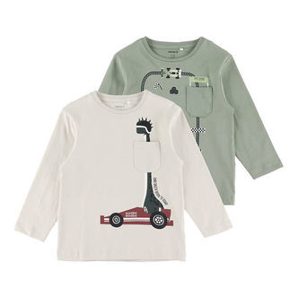 Name It Bluser - 2-Pak - NmmVilian - Pumice Stone/Shadow