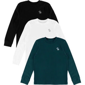 Abercrombie & Fitch Bluser - 3-pak - Koksgrå/Grøn/Hvid