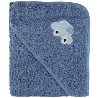 Nørgaard Madsens Babyhåndklæde - 75x75 cm - Denim Blue m. Bil