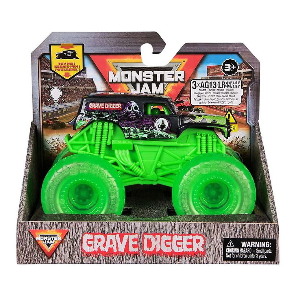 Monster Jam Truck - 1:43 - Light Up Wheels - Grave Digger