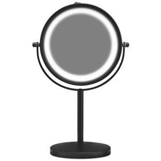 Gillian Jones Bordspejl - Rund - LED/Forstørrelse - Mat Sort