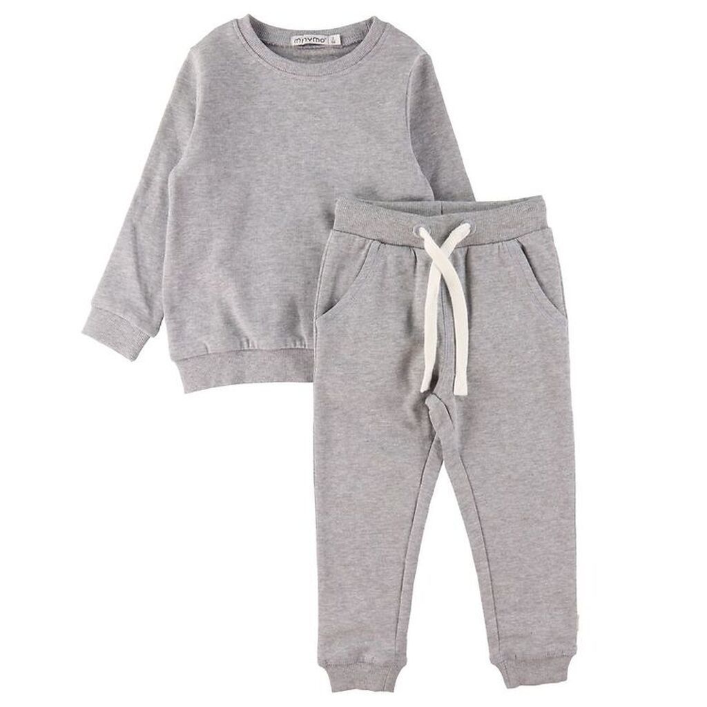 Minymo Sweatsæt - Gråmeleret