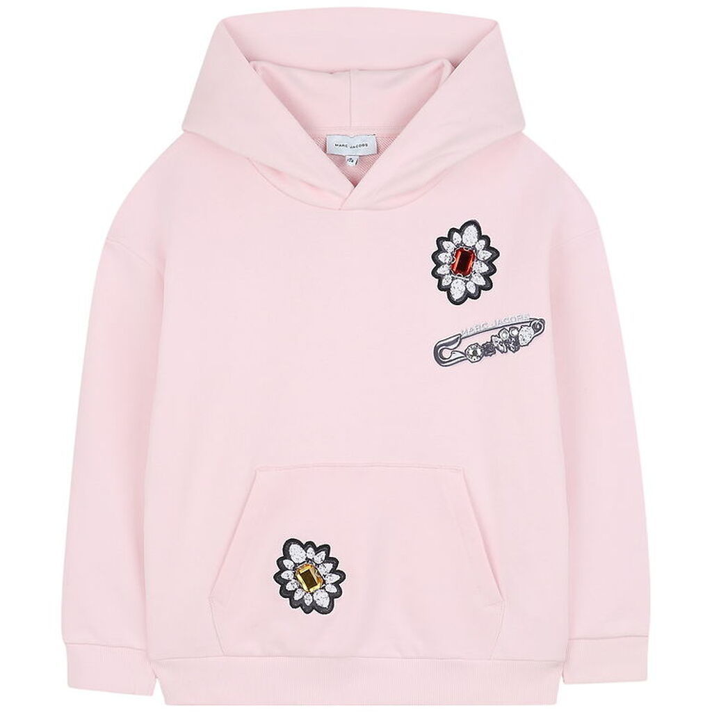 Little Marc Jacobs Hættetrøje - Rosa m. Blomster/Sten