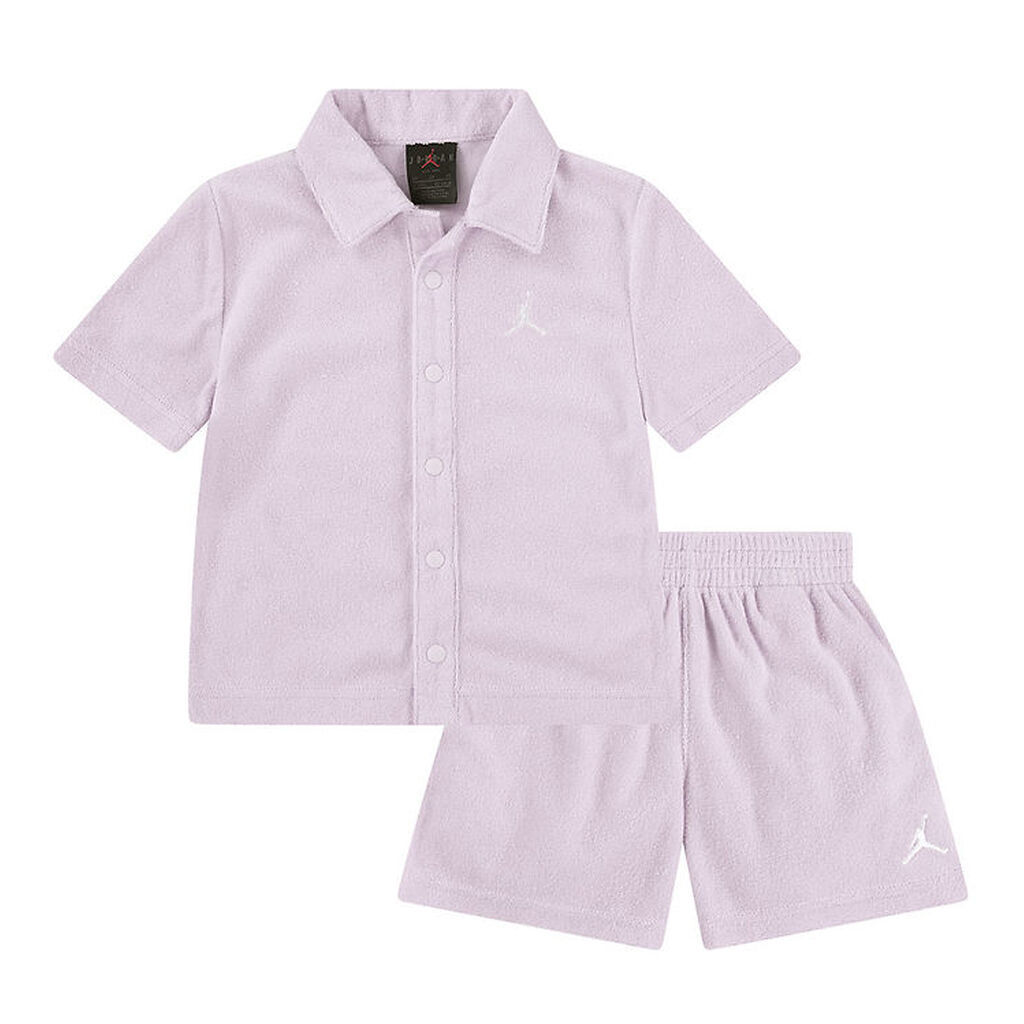 Jordan Shortssæt - Skjorte/Shorts - Frotté - Doll m. Logo