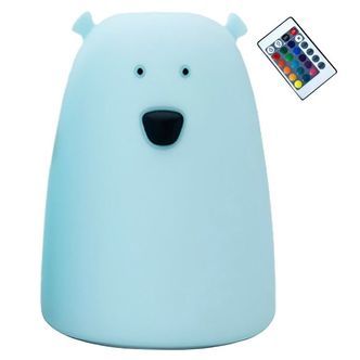 Rabbit & Friends Lampe - Stor Bjørn m. Fjernbetjening - 11x17 cm